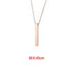 Collar Largo Estéreo de Acero Inoxidable Espejo con Esquina Redondeada Columna Cuadrada Cuatro Lados Se Pueden Grabar Collar Personalizado Nuevo Estilo