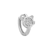 Pendientes de Gato de la Suerte Exquisitos Estilo Chino Hanfu Clavillos para Hélice Auricular para Mujeres Pinzas para Orejas de Moneda de Cobre Hueca Pendientes Pequeños de Gato con Zirconia