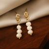 Aretes de Cadena de Perlas de Agua Dulce Irregulares, Perlas Barrocas, Aretes de Personalidad de Nicho a la Moda, Joyería para Orejas de Perlas Pequeñas