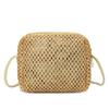 Mini Bolso Tejido Hecho a Mano de Verano para Mujer 2025 Nuevo Estilo Fresco de Moda Bolso Cruzado de Paja para Playa Bolso Cuadrado Pequeño
