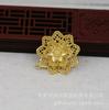 Hongxing DIY Joyería Cobre Color Oro 24K Conservador de Color 30*30mm Colgante de Flor Hueca Multicapa Material Hecho a Mano B1119