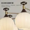 Lustre Francês Vintage Estilo Bambu para Sala de Estar, Nova Luminária Principal Projeção Estilo Retrô Creme, Iluminação Estética Estilo Song para o Hall