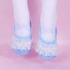 Zapatos de Baile Temperamento para Niños Satén Perla Encaje Zapatos de Baile de Práctica para Niñas Azul Bebé Ballet Suela Suave 8061