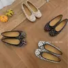 Zapatos Planos, Zapatos Bajos de Punta Redonda, Zapatos Planos con Lazo de Puntos, Zapatos de Ballet, Elegantes Zapatos de Princesa, Zapatos Escotados para Mujer