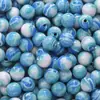 Cuentas Redondas de Resina para Pintura al Óleo Estilo Retro de 8-10mm, Cuentas Sueltas Hechas a Mano para Pulseras, Collares, Cadenas de Teléfono Móvil, Accesorios de Joyería