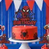 Topper de pastel de Spider-Man transfronterizo, decoración de cumpleaños de telaraña HB, decoración para hornear de fiesta temática de superhéroes para niño