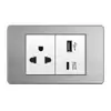 Enchufe de Interruptor Tipo 118 Taiwán, Acero Inoxidable Blanco Hogareño 110V Estándar Americano Enchufe de Interruptor de Pared Estilo Tailandés-S18