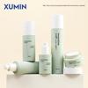 Processamento e personalização de conjunto de pedras de imitação redondas retas, subfrasco cosmético, frasco de creme de vidro de 30 g, frasco de loção de pressão de 30 ml