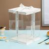 Caja Transparente para Pastel con Tapa de Borde Dorado 4 Pulgadas 6 Pulgadas 8 Pulgadas 10 Pulgadas 12 Pulgadas Caja para Pastel de Cumpleaños Caja de Empaque para Repostería con Altura Elevada