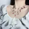 Collar de Múltiples Capas con Borla de Gota de Agua de Perla Estilo Dulce y Fresco Europeo y Americano, Cadena para Clavícula Elegante de Lujo Ligero a la Moda Estilo Ins Modelo Nuevo