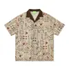 Wildman Base 2026 Verão Novo Vintage Estilo Americano Estilo Havaiano Gola Cubana Manga Curta Camisa Fina