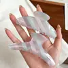 Pinza de Garra Bofiya con Rayas Brillantes Estilo Coreano para Mujer, Pinza de Tiburón Semitransparente de Gama Alta, Pasador Versátil Accesorio para el Cabello