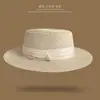 Sombrero de Paja Francés Estilo Old Money para Mujer, Sombrero de Pescador Plano de Verano, Sombrero de Sol de Moda para Protección Solar en Vacaciones de Playa
