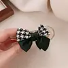 Tecido Moda Vintage Xadrez Laço Presilha de Agarrar Cabelo Feminino Rabo de Cavalo Alto Grampo de Cabelo Parte de Trás da Cabeça Cabelo Presilha de Tubarão Acessórios de Cabelo