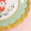 Animales de Dibujos Animados Encaje Estampado en Oro Vajilla Desechable Venta al por Mayor Fiesta de Cumpleaños Platos para Pastel Platos de Papel Vajilla
