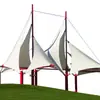 Gran proyecto de construcción de estructura de membrana de paisaje escénico al aire libre plaza de parque escenario dosel de sombra de membrana para paisaje