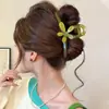 Pinza para el pelo coreana linda para mujer, tamaño grande, estilo de alta gama, adecuada para cabello grueso, pinza de tiburón, horquilla, pinza de lazo
