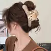 Pinza de garra de felpa floral grande para cabello grueso, pinza de pelo tejida de alta gama para otoño e invierno, nuevo pinza de tiburón 2026 accesorio para el cabello para mujer