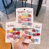 Lindo Pasador de Pelo Infantil con Bloques de Color de Corazón y Estrella Versátil Dibujos Animados Pasador No Dañino Niña Dulce Pinza Lateral Pinza Superior