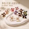 Explosiones europeas y americanas moda pendientes de flor de gota de aceite para mujer atmosféricos de alto nivel temperamento pendientes simples s925 pendientes al por mayor