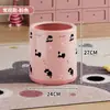 Papelera Redonda Linda de Gran Capacidad para Uso Doméstico, Contenedor de Almacenamiento para Dormitorio y Habitación Infantil, Papelera de Doble Compartimento para Interior y Exterior de la Sala de Estar