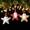 Nova decoração de Natal transfronteiriça estrela de pentagrama com lantejoulas ornamento do Papai Noel pingente de decoração para árvore de Natal em casa
