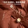 Xiangling Productos PremiumSimple Lujo Ligero Sensación de Alta Gama Hilo de Algodón Puro Teñido en Hilo Jacquard Bordado Juego de Cuatro Piezas Sábana Funda Nórdica Ropa de Cama