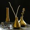 Estilo Nórdico ins Lujo Ligero Dorado Cerámica Jarrón Pequeño Flor Seca Aparato para Flores Adornos Decorativos de Escritorio Accesorios para Sesión de Fotos