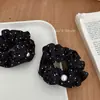 Estilo Francês Suave e Preguiçoso Tecido de Cetim Bolinhas Rosa DIY Laço de Cabelo Feito à Mão Presilha de Cabelo Flor de Tecido Bolinhas Preto e Branco