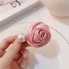 Pinza para el Cabello de Satén Rosa Perla de Chica Francesa Elegante de Gama Alta para Flequillo Lateral Despeinado Accesorios para el Cabello