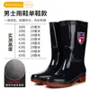 Botas de lluvia impermeables de caña corta para hombre, engrosadas, adecuadas para obras de construcción y cocinas, botas de lluvia antideslizantes de caña media para hombre, impermeables y antideslizantes