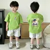 Camiseta de Verano de Manga Corta para Niños 2026 Nuevo Estilo Veraniego para Niños Top de Algodón de Media Manga Camiseta Delgada Elegante