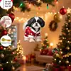 Llavero colgante plano de acrílico navideño transfronterizo, Papá Noel, muñeco de nieve, caja de regalo, llavero de regalo navideño