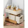 Prateleira de cozinha multi-camadas móvel com cestos para frutas e vegetais, prateleira de chão, organizador para espaços estreitos, carrinho pequeno