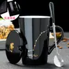 Caneca Criativa Transfronteiriça Constelação Cerâmica com Tampa e Colher Caneca de Café para Escritório Caneca de Água para Casal Xícara de Chá