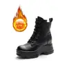 Botas Martin para Mujer, Nuevo Estilo 2026, Plataforma que Aumenta la Altura, Botines Cortos Ajustados Forrados de Felpa para Otoño e Invierno, Zapatos de Algodón, Botines Cortos