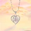 Collar de plata de ley 999 para mujer, colgante sencillo en forma de corazón, joyería en línea, marea roja, cumpleaños, esposa, regalo de San Valentín para novia