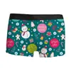Exportação Transfronteiriça Mais Vendido Roupa Íntima Masculina de Natal Respirável, Confortável e Fashion com Estampa 3D, Boxer de Cintura Média