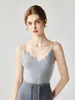 Camisola de punto 100% cachemir puro con cuello en V para mujer, corte ajustado, top base sin mangas, nuevo estilo otoño e invierno