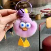 Lindo Pato de Piel de Conejo Rex Real Llavero para Coche Colgante Juguete de Peluche Bola de Carbón Pequeña Decoración para Mochila