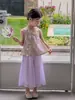 Conjunto Infantil 2026 Novo Estiloso Bebê Estilo Chinês Hanfu Aprimorado Conjunto de Verão Infantil Calça Wide Leg Menina Conjunto de Duas Peças