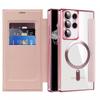 Funda de Cuero Plegable Samsung S26Plus Funda para Teléfono Electrochapada Succión Magnética S25U Adecuada para S24Fe Exportación Funda Protectora Anticaídas