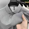 Camisa Polo de Algodão Puro Explosões Vivas Masculina Primavera e Outono Nova Camiseta de Manga Longa Gola Lapela Cor Sólida Top para Pai de Meia-Idade