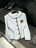 Suéter cárdigan elegante estilo diseñador con cuello de muñeca 2026 Otoño Nuevo Top para el trabajo Estilo coreano para mujer Color de la imagen principal