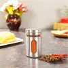 Suministros de Cocina Transfronterizos Botella de Condimento de Acero Inoxidable Frasco de Condimento con Revestimiento de Vidrio Giratorio Botella de Vidrio Portátil para Espolvorear Barbacoa