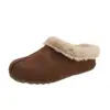 Pantuflas Peludas de Suela Gruesa Versátiles de Moda Retro para Mujer 2026 Otoño/Invierno Uso en Exteriores Con Felpa Cálidas Cómodas Casuales de Algodón
