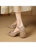 Sandalias Cerradas de Tacón Alto y Plataforma Gruesa de 7 cm para Mujer, Nuevo Estilo Verano 2026, Tacón Grueso, Huecos, Sandalias Romanas de Correa Única