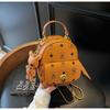 Mochila Transfronteriza 2025 Nuevo Estilo Bolso de Mujer Moda Trendy Simple Versátil Bolso Tipo Cubo Mini Mochila Casual de Alta Gama