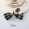 Pendente de tecido com estampa xadrez, renda, flor e coração, acessório de laço de tecido, DIY para bolsa, sapato, chapéu, acessório de roupa
