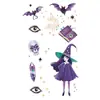 Adesivos de Tatuagem Halloween Transfronteiriços Fofos com Glitter Noite Mágica para Braços, Estilo Novo, Personalizados, Simples para Festas, Seguros e Fáceis de Limpar